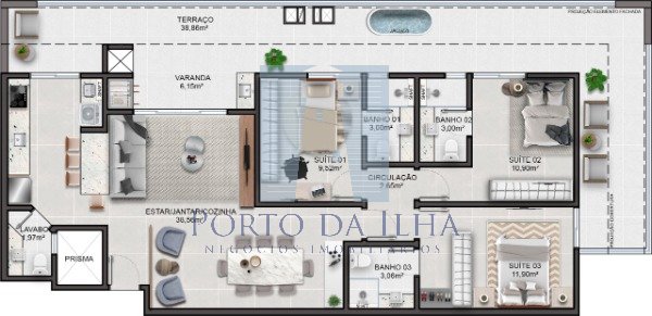 Cobertura Lançamentos com 3 quartos, 145m² - Foto 12